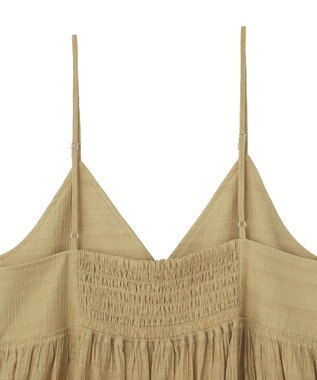Green Parks シャーリングティアードキャミワンピース Beige