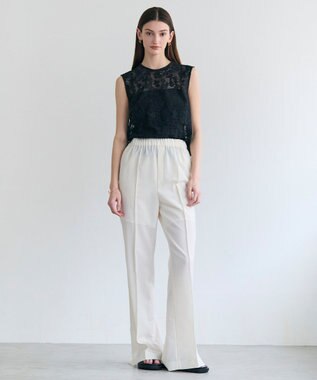 BEIGE， 【イージーケア・セットアップ対応】BATEAU / バックスリット ストレートパンツ Ecru