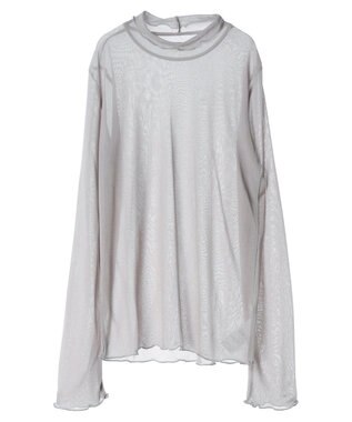 earth music&ecology シアーハイネックメロープルオーバー Gray