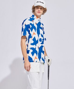 PW CIRCULUS 【MEN】ＤＯＶＥ柄モックネック ゴルフ スカイブルー系5