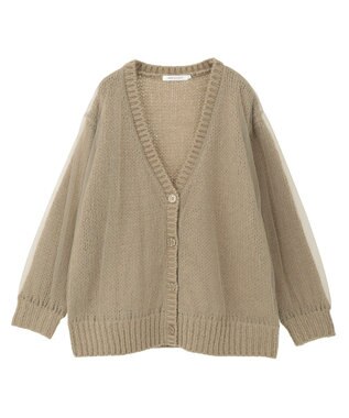 AMERICAN HOLIC チュールレイヤードカーディガン Gray Beige