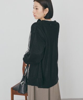 AMERICAN HOLIC チュールレイヤードカーディガン Black