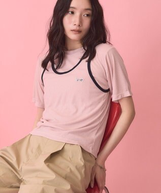AMERICAN HOLIC 【PENNEY'S】配色タンクトップ+Tシャツ Pink
