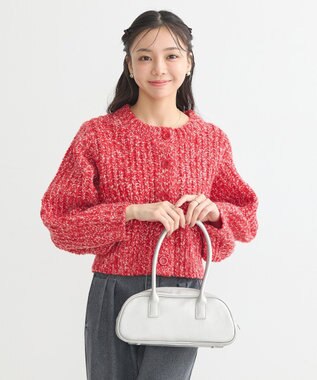 earth music&ecology ローゲージニットショートカーディガン Pink