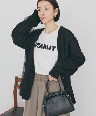 AMERICAN HOLIC チュールレイヤードカーディガン Black