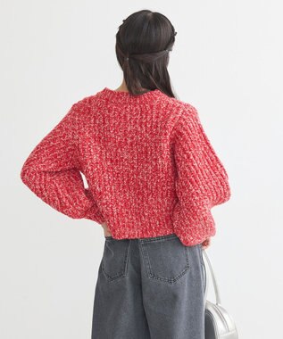 earth music&ecology ローゲージニットショートカーディガン Pink