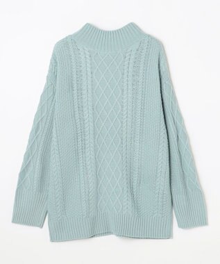 ANY L ソフトタッチケーブルニットチュニック ミント