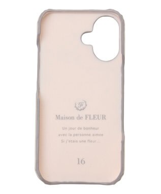 Maison de FLEUR カードポケットミラー付きアイフォン16ケース Grayish Pink