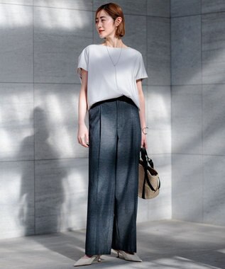 23区 L 【洗える】スムースデザイン フォルム カットソー ベージュ系