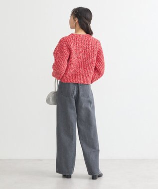 earth music&ecology ローゲージニットショートカーディガン Pink