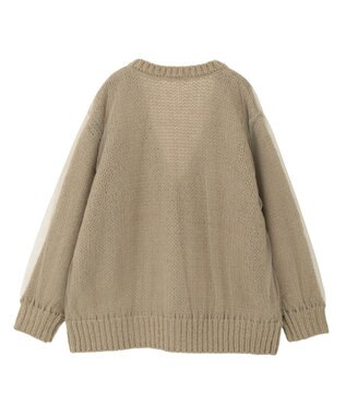 AMERICAN HOLIC チュールレイヤードカーディガン Gray Beige