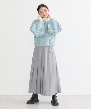 earth music&ecology ローゲージニットショートカーディガン Blue