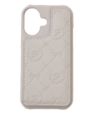 Maison de FLEUR カードポケットミラー付きアイフォン16ケース Grayish Pink