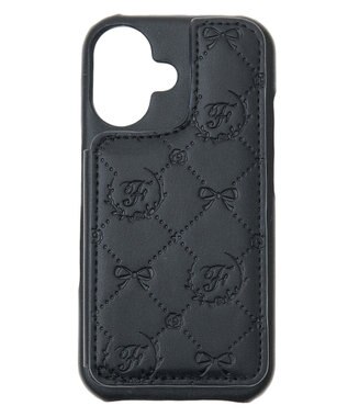 Maison de FLEUR カードポケットミラー付きアイフォン16ケース Black