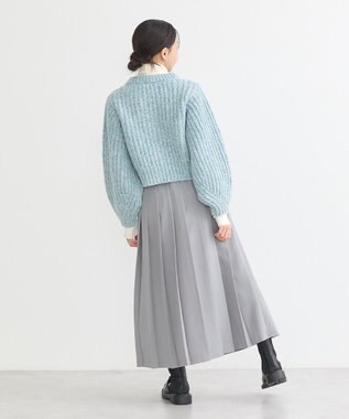 earth music&ecology ローゲージニットショートカーディガン Blue