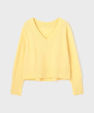 GRACE CONTINENTAL Ｖネックラムニットトップ イエロー
