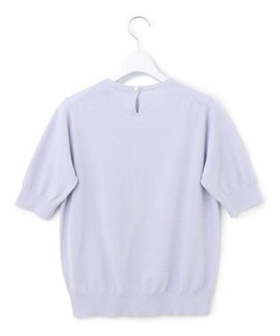 23区 L 【アンサンブル対応/洗える】プレミアム コットン 半袖 プルオーバー ライラック系