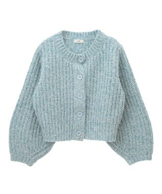 earth music&ecology ローゲージニットショートカーディガン Blue