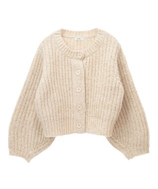 earth music&ecology ローゲージニットショートカーディガン Light Beige