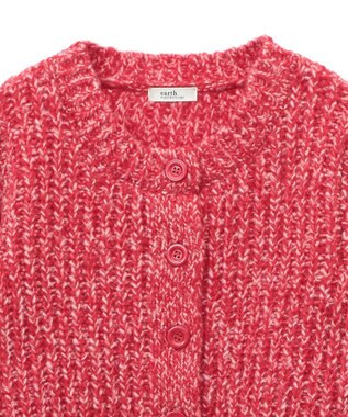 earth music&ecology ローゲージニットショートカーディガン Pink