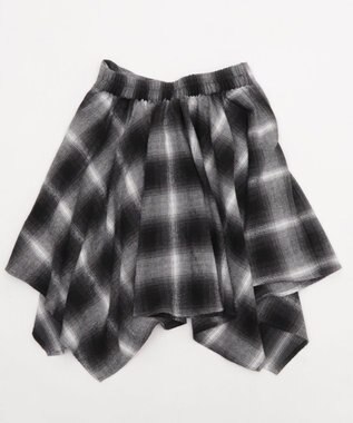 WEGO ネルシャツライクイレヘムミニスカート ブラック