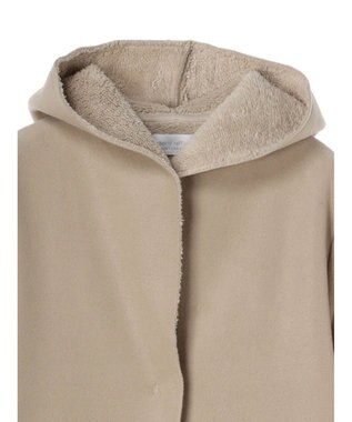 Green Parks フード付き裏ボアロングコーディガン Beige