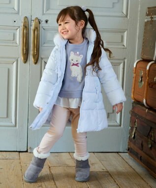 ANY KIDS 【洗濯機OK】中綿Aラインロングコート サックスブルー