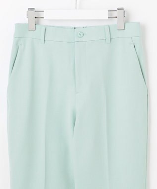 自由区 【撥水加工・洗える】TRギャバ裏起毛テーパード パンツ アイスグリーン