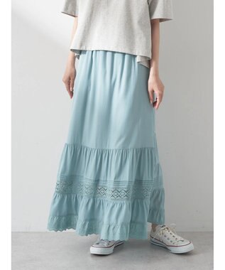 earth music&ecology レースティアードスカート Mint