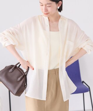 AMERICAN HOLIC シャドーストライプオーバーシャツ Off White