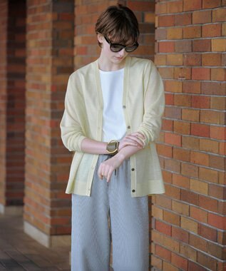 J.PRESS LADIES 【洗える】エアロツイルストライプ イージーパンツ カーキ系