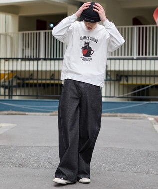 WEGO グラフィックBIG　T（長袖） ホワイト