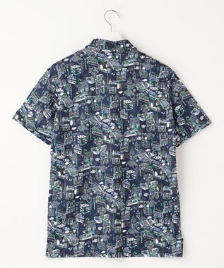 23区GOLF 【MEN】【吸水速乾/UVカット】パリマップ総柄ポロシャツ ネイビー系5