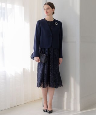 23区 S 【APPLAUDIR】クリアジョーゼット 3WAYコンパクトジャケット ネイビー系