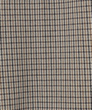 自由区 【撥水加工・洗える】TRギャバチェック柄ストレート パンツ ベージュ系チェック