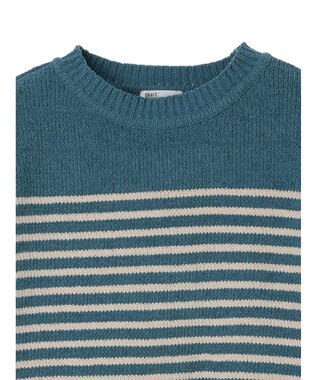 CRAFT STANDARD BOUTIQUE 洗えるモールニットボーダープルオーバー Blue