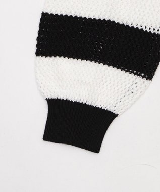 WEGO メッシュニットショートパーカー ブラックボーダー