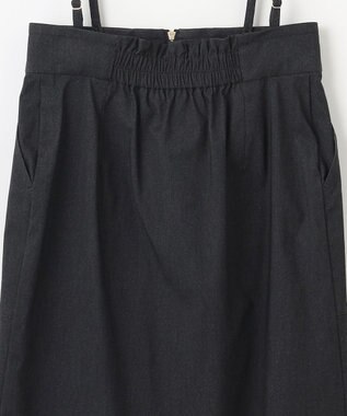 ANY SIS 【2WAY】フロントジップタイト スカート シャンブレーブラック