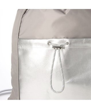 UNBILLION ペルケ perche / ナイロン×牛革ドローコード2wayナップサック ライトグレー