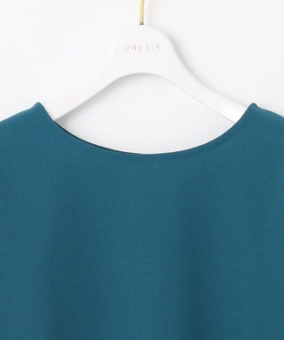 ANY SIS L 【前後着用・UVケア・洗える】2WAYジョーゼットジャージーフリル カットソー グリーン