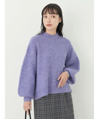 earth music&ecology ＦＬＵＦＦＹハイネックプルオーバー Purple