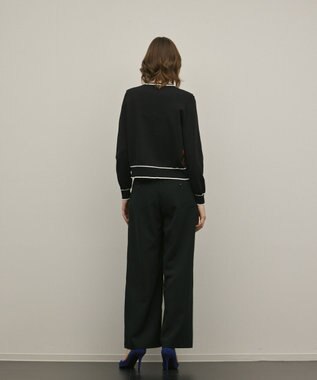 GRACE CONTINENTAL フラワープリントニットカーディガン ブラック