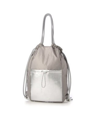 UNBILLION ペルケ perche / ナイロン×牛革ドローコード2wayナップサック ライトグレー