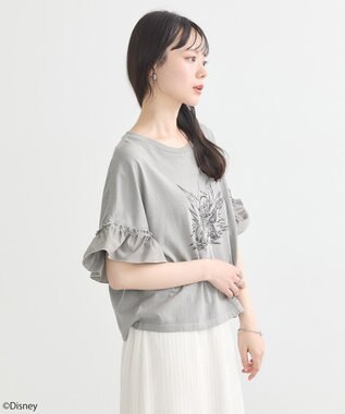 earth music&ecology スティッチ／フリルドッキングＴＥＥ Gray Beige