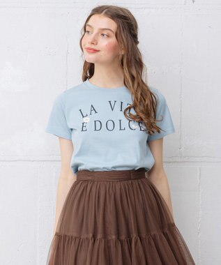 【WEB限定】【TOCCA LAVENDER】LA VITA E DOLCE T-Shirt Tシャツ, サックスブルー系5, S