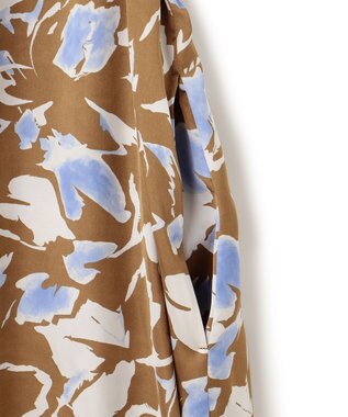 ICB 【洗える】 ウォーターフラワープリント ワンピース キャメル系柄