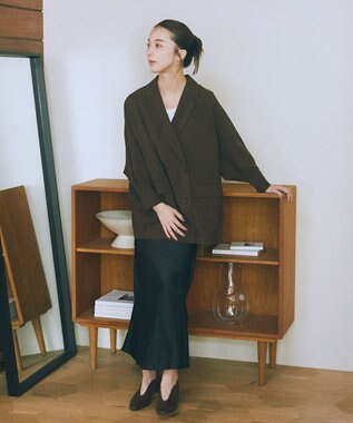 earth music&ecology ストレッチサテンスカート Black