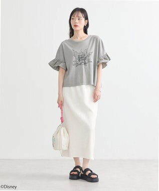 earth music&ecology スティッチ／フリルドッキングＴＥＥ Gray Beige