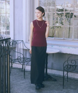 earth music&ecology ストレッチサテンスカート Black