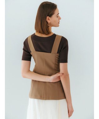 YECCA VECCA リネンライクビスチェベスト Dark Beige